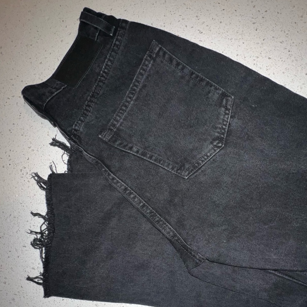 GRLFRND High Waisted Charcoal Distressed Skinny Jeans